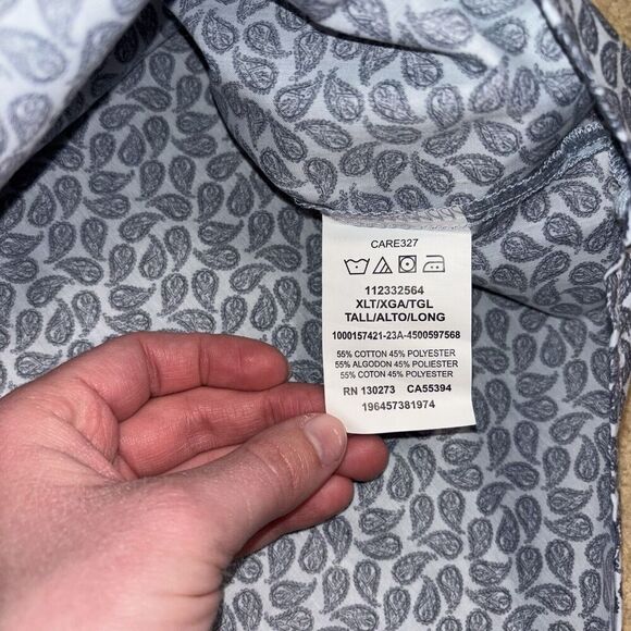 Wrangler Wrancher Pearl Snap Shirt Short Sleeve Men’s Size XLT Blue Paisley - Picture 4 of 6